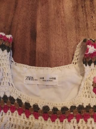 Vestido crochet y algodón blanco