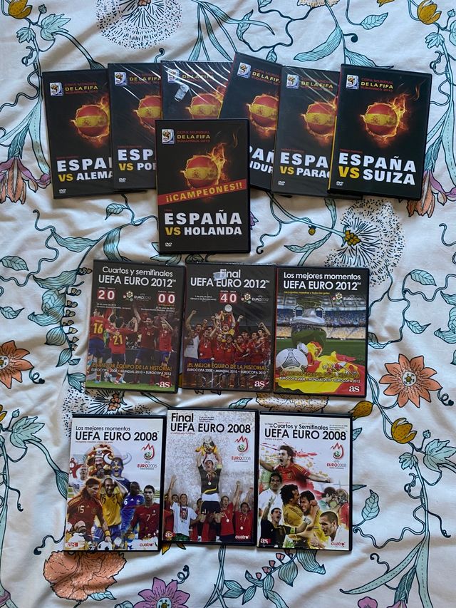 Dvd's de Eurocopas 2008 y 2012 y el mundial 2010