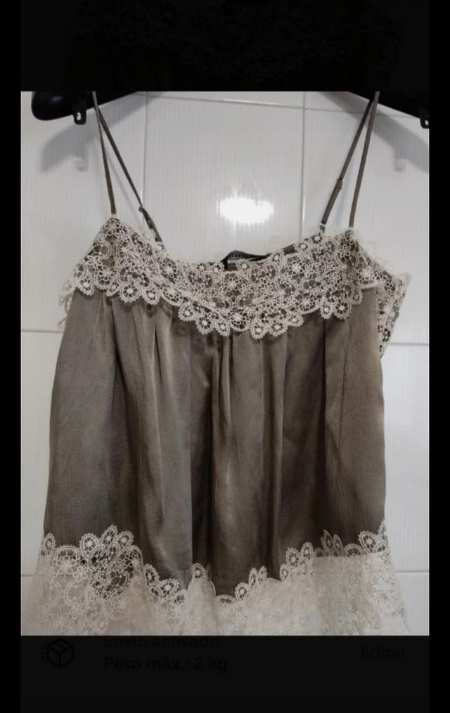 Top lencero de zara con bordados
