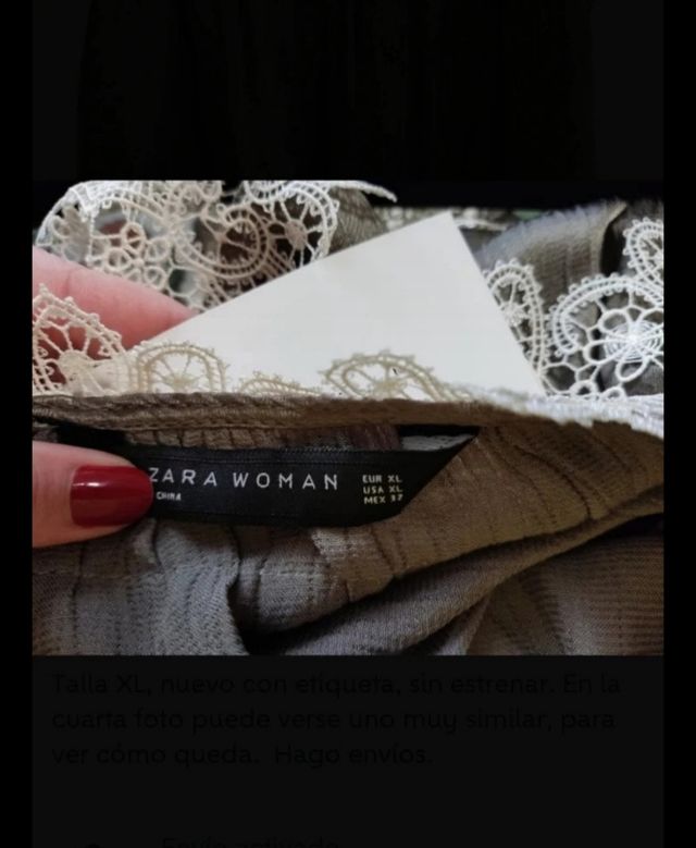 Top lencero de zara con bordados