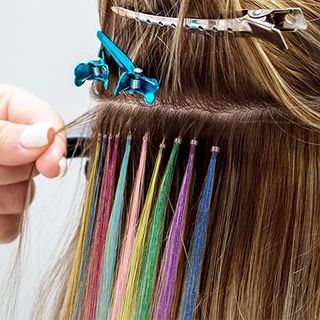Tinsel Extensione pelo resistente calor PRECINTADO