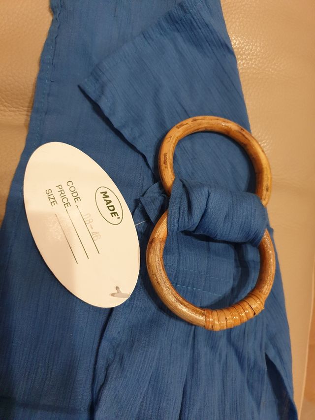 Cinta Puro Cotone Stile Etnico con fibbia in legno