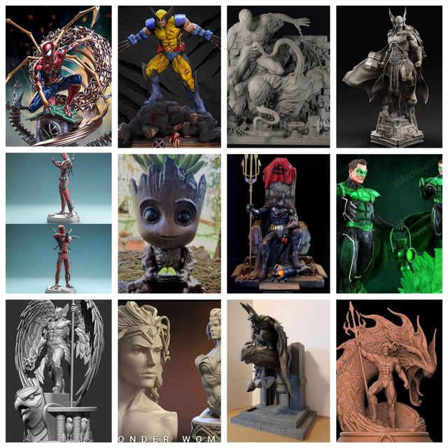 Marvel y DC comics: figuras 3D impresas en resina