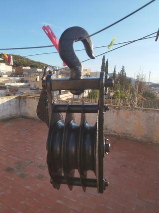 polea trocola polipasto metal 3 rodamientos