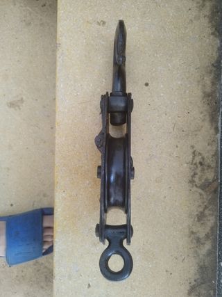 polea trocola polipasto roldana gancho metal
