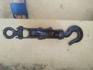 polea trocola polipasto roldana gancho metal