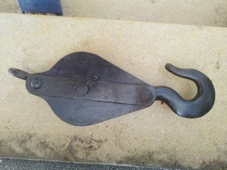 polea trocola polipasto roldana gancho metal