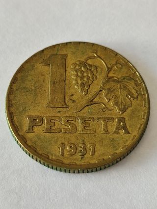 1 Peseta 1937 apodada rubia 