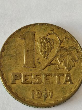 1 Peseta 1937 apodada rubia 