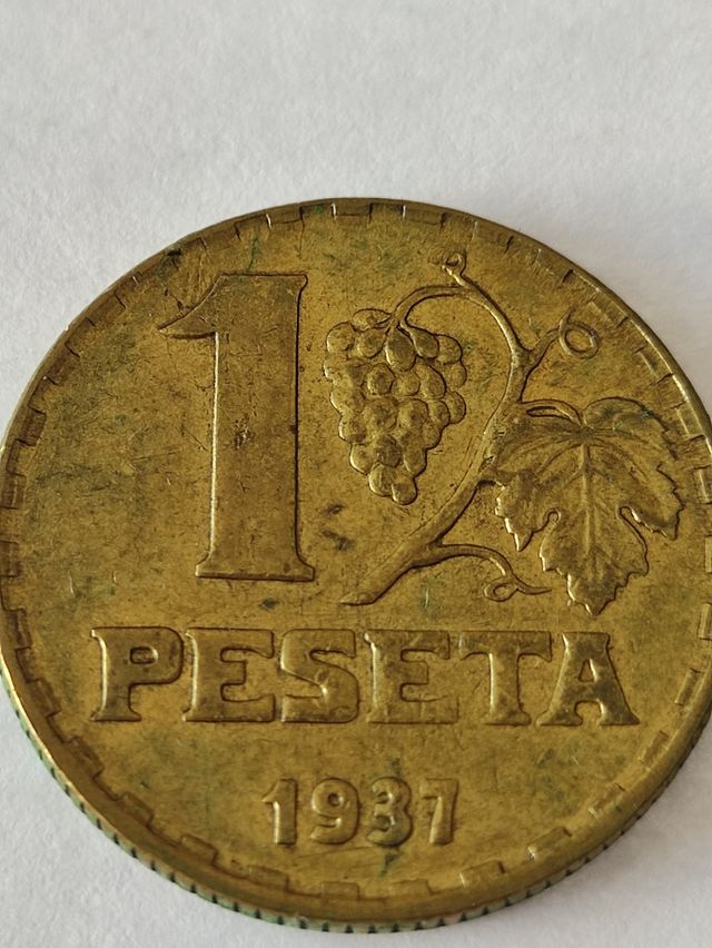 1 Peseta 1937 apodada rubia