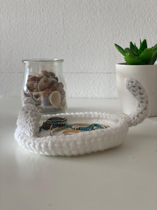 Joyero Crochet/Organizador Crochet/Joyero gato
