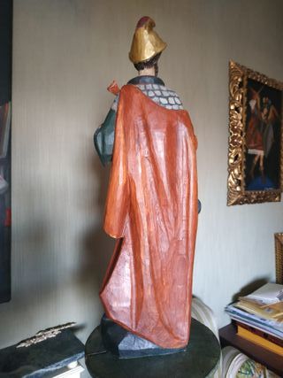 54,5 cm. ESCULTURA DE MADERA. TALLA SAN FLORIAN