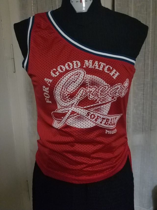 Maglietta monospalla Denim