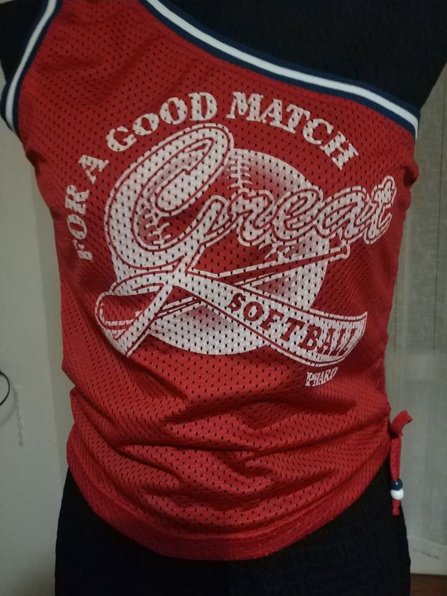 Maglietta monospalla Denim