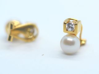 Tu y Yo Oro Amarillo 18 Kt Perla y Circonita