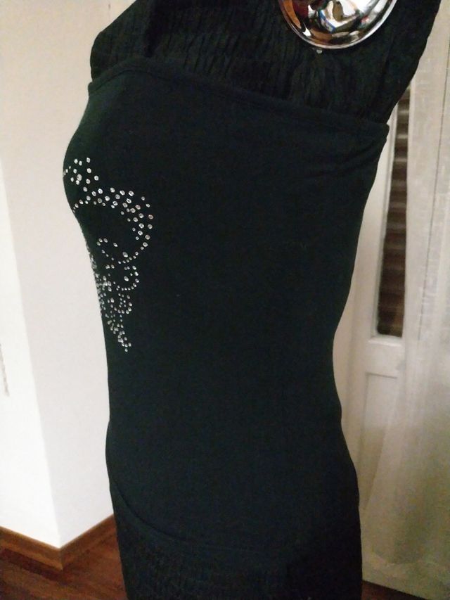 Top nero con strass Terranova