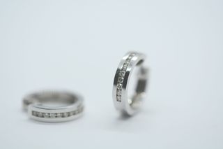 Pendientes Criollas Oro Blanco 18 KT Circonita