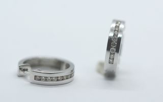 Pendientes Criollas Oro Blanco 18 KT Circonita