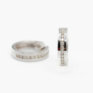 Pendientes Criollas Oro Blanco 18 KT Circonita