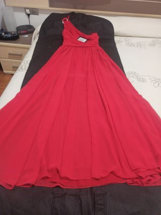 vestido fiesta Pronovias rojo, talla 36