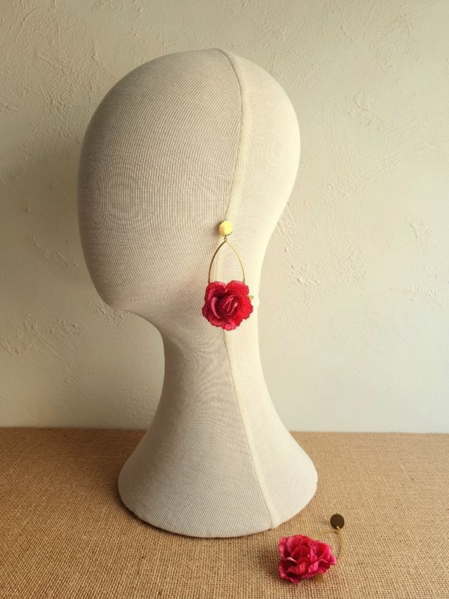 Pendientes rosa fucsia