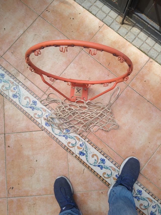 Cesto de basquetebol.