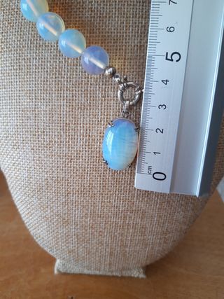 Conjunto de collar opalina + Colgante plata 925