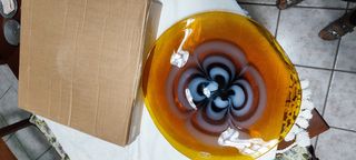 centrotavola nuovo Ivat vetro color ambra