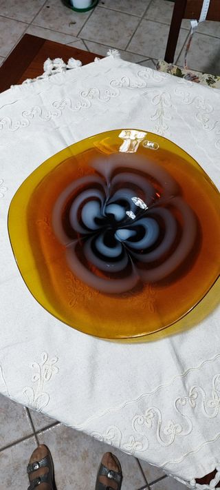 centrotavola nuovo Ivat vetro color ambra