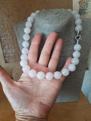 Collar cuarzo rosa plata 925