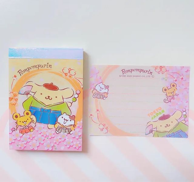 Memo pad kawaii pompompurin sakura sanrio japan