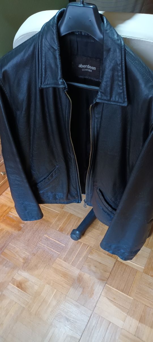 Chaqueta de cuero negro Aberdeen
