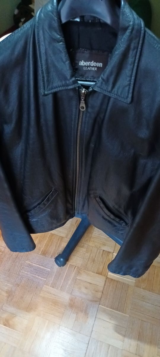 Chaqueta de cuero negro Aberdeen