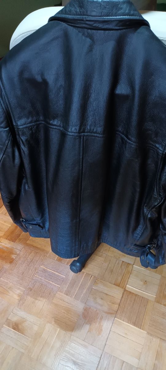 Chaqueta de cuero negro Aberdeen