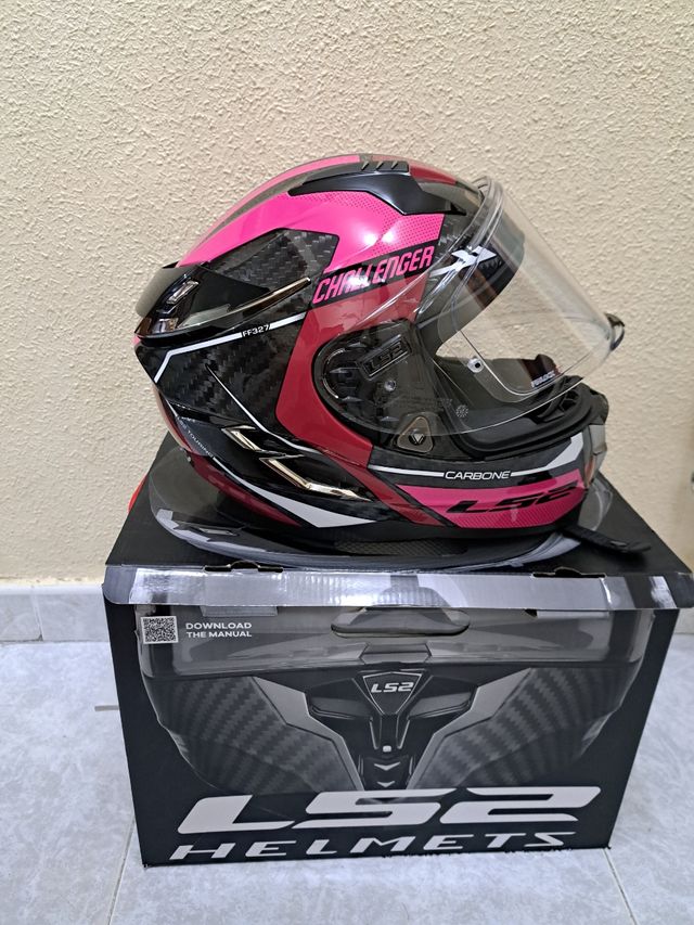 casco moto LS2 carbono