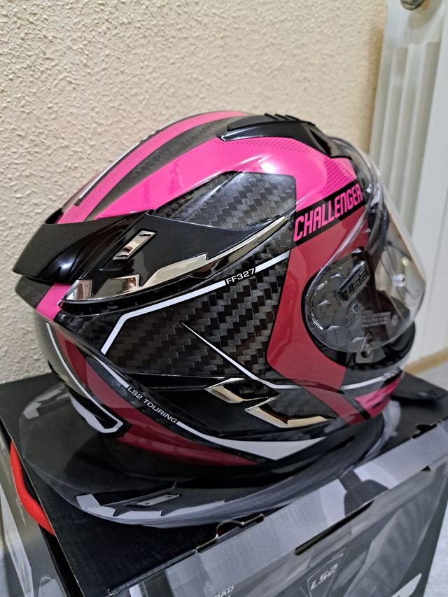 casco moto LS2 carbono