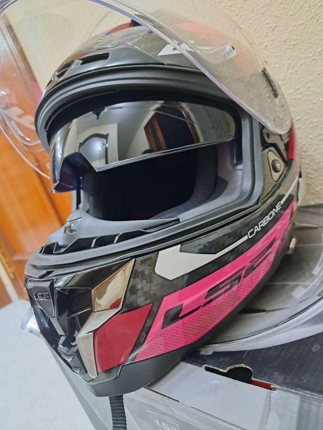 casco moto LS2 carbono