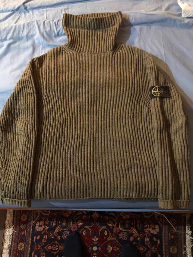 Maglione lana verde Stone Island