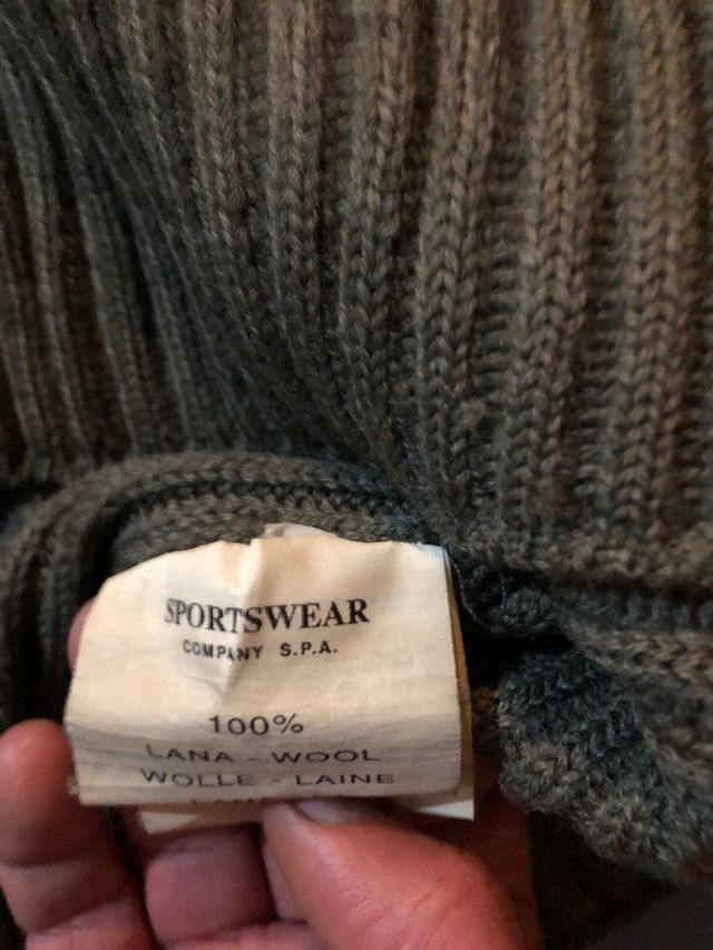 Maglione lana verde Stone Island