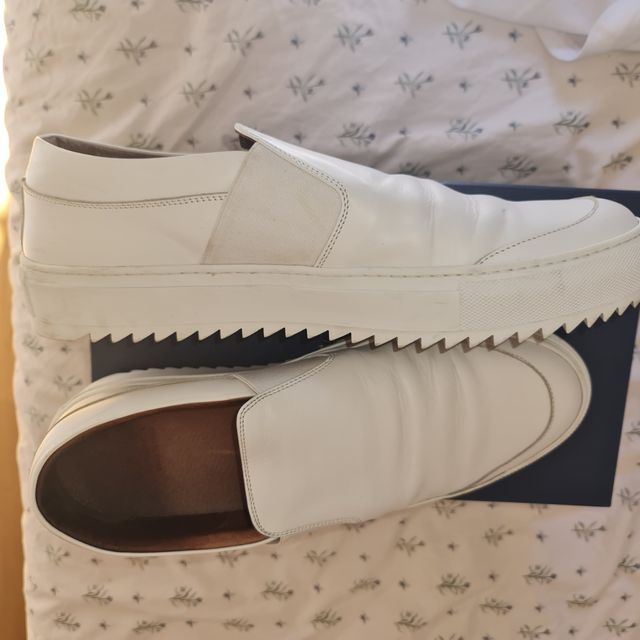 white slip on sneakers 
