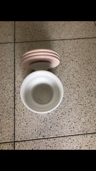 Accesorios de baño lacado en blanco- Rosa