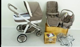 carrito bebé con trés modulos