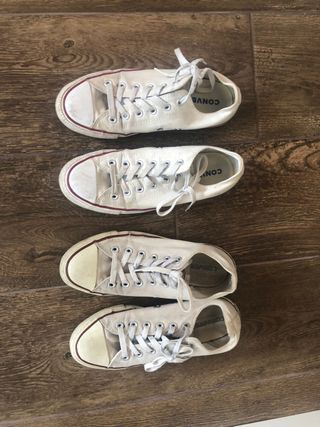 2 pares converse blancas originales