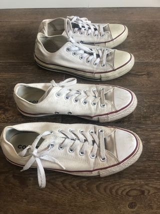 2 pares converse blancas originales