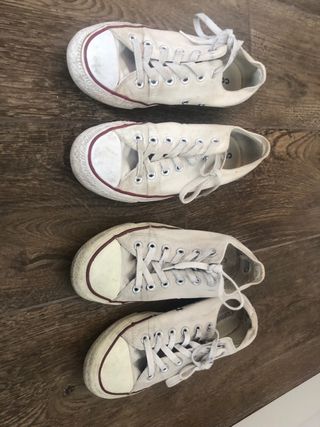 2 pares converse blancas originales