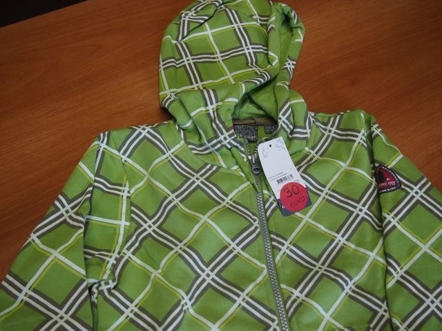 KILKENNY FELPA SCOZZESE/VERDE C/CERNIERA E CAPPUCC