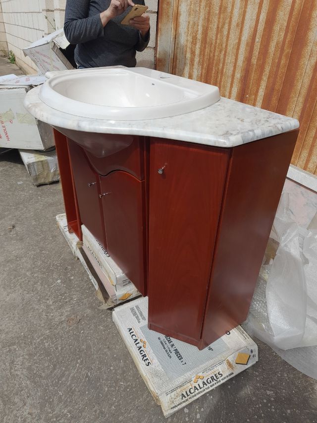 mueble baño 100 suspendido centro cerezo