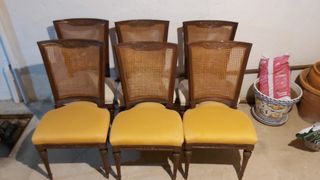 JUEGO 6 SILLAS TAPIZADAS COMEDOR 