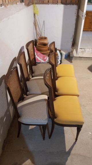 JUEGO 6 SILLAS TAPIZADAS COMEDOR 