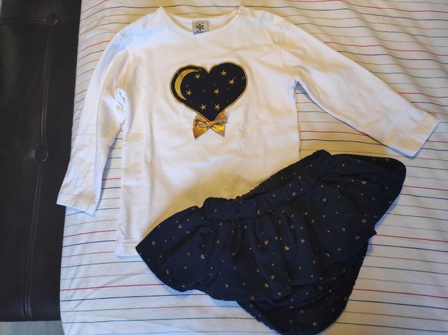 Conjunto niña 36 meses corazón y estrellas